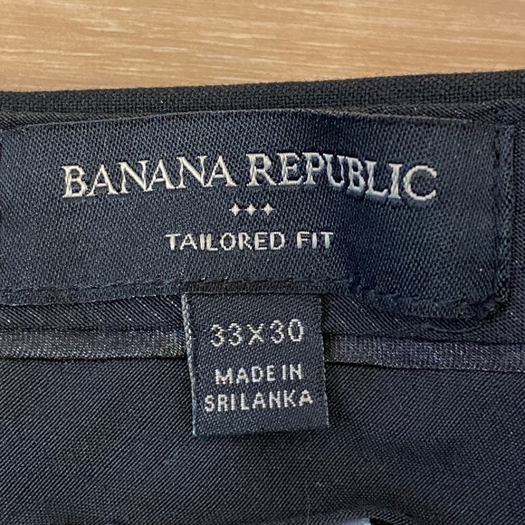 Banana Republic Pants Tailored Fit Black Trousers Men 33x28 Performance Stretch - Picture 3 of 9